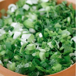 Cebolla y cilantro