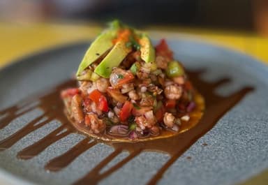 Tostada de Ceviche de Camarón