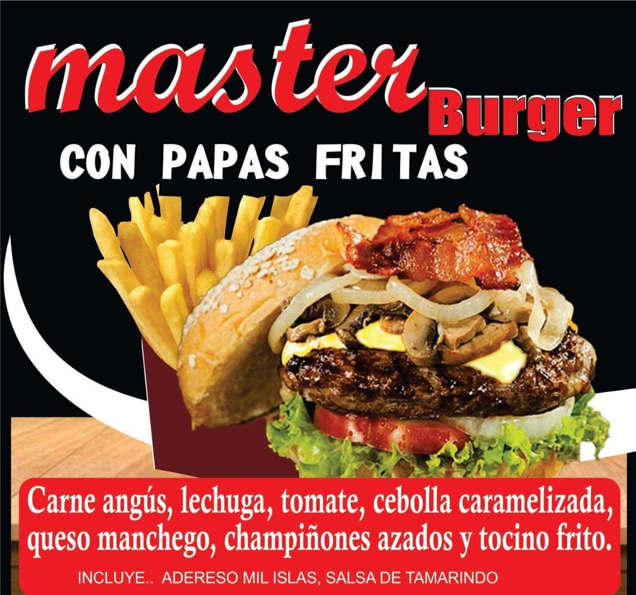 Hamburguesa + papas + refresco