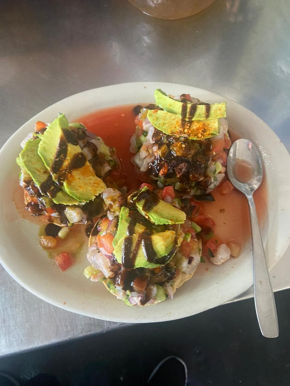 Tostada de Ceviche de Camarón