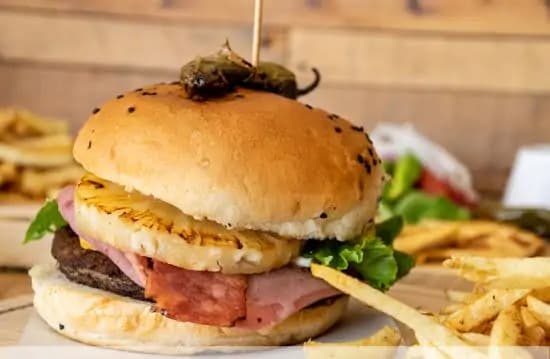 Hamburguesa Hawaiana con Papas