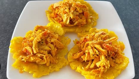 Tostada de Plátano de Pollo