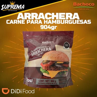 Arrachera Carne para Hamburguesa 904 gr