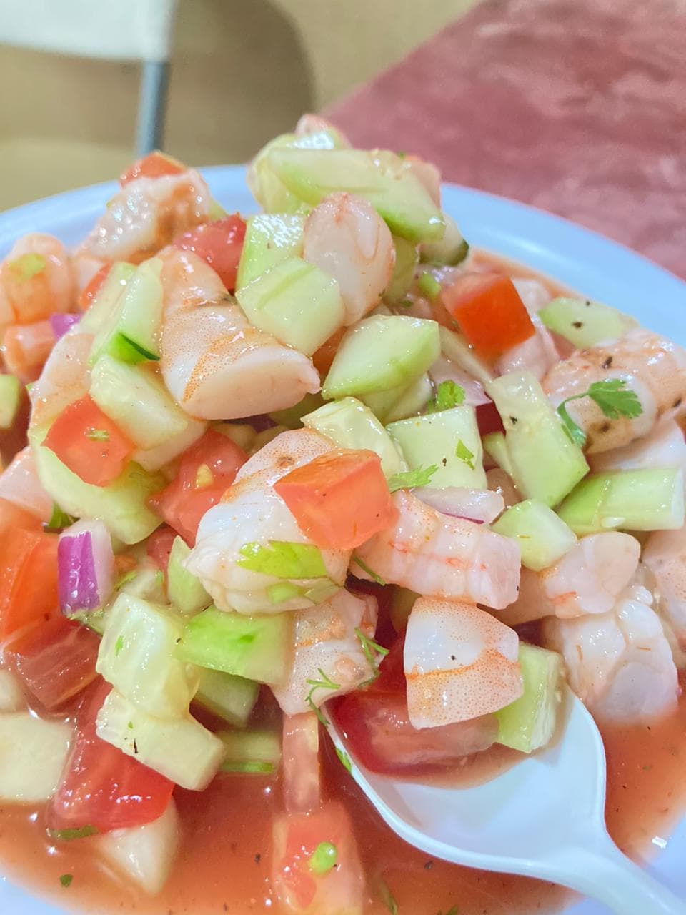 Tostada de Camarón Cocido