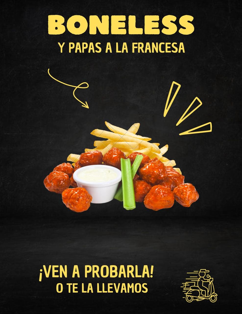 Boneless con Papas