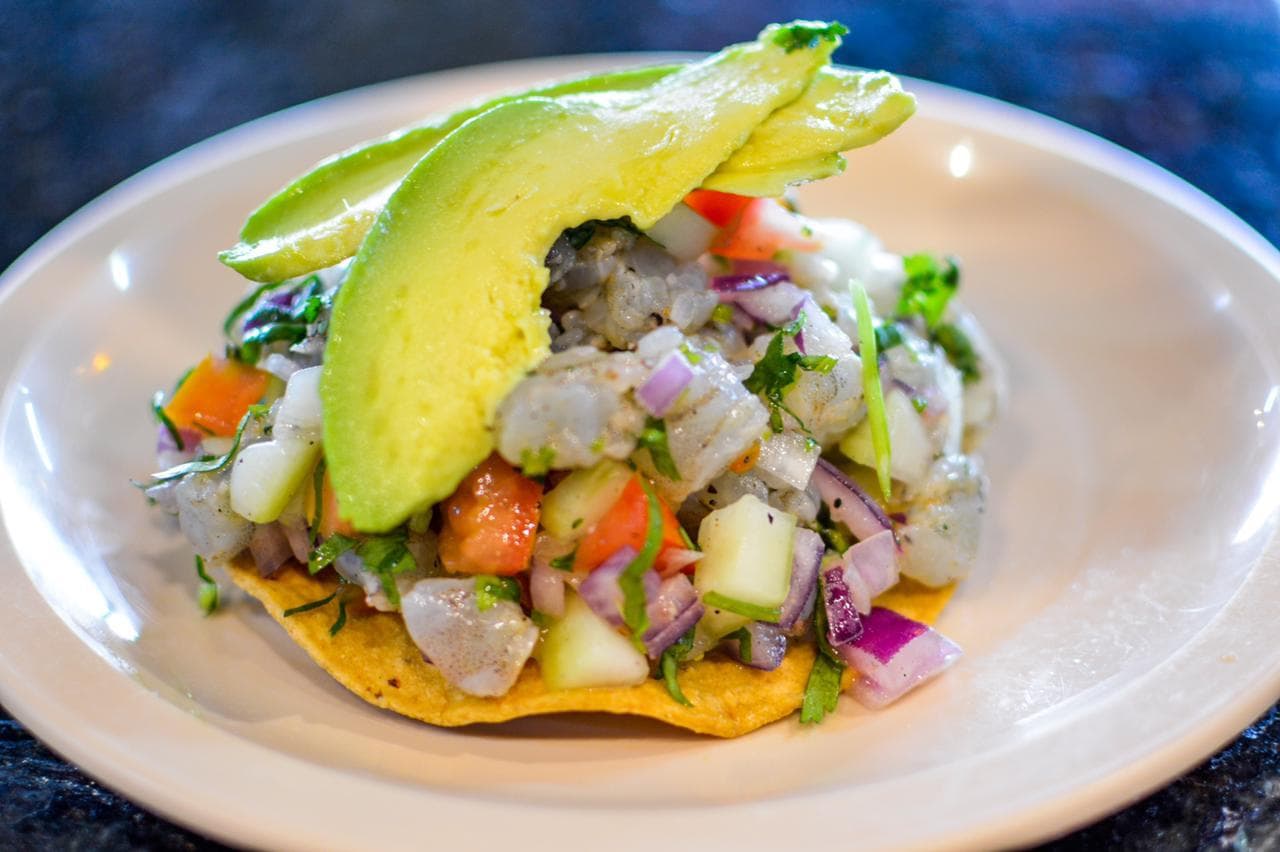 Tostada de Ceviche de Camarón
