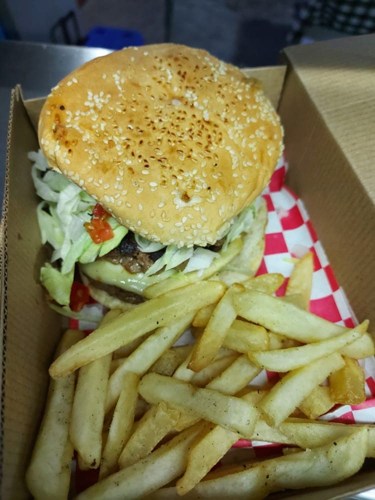 Hamburguesa Res Especial Jamón, Doble Queso