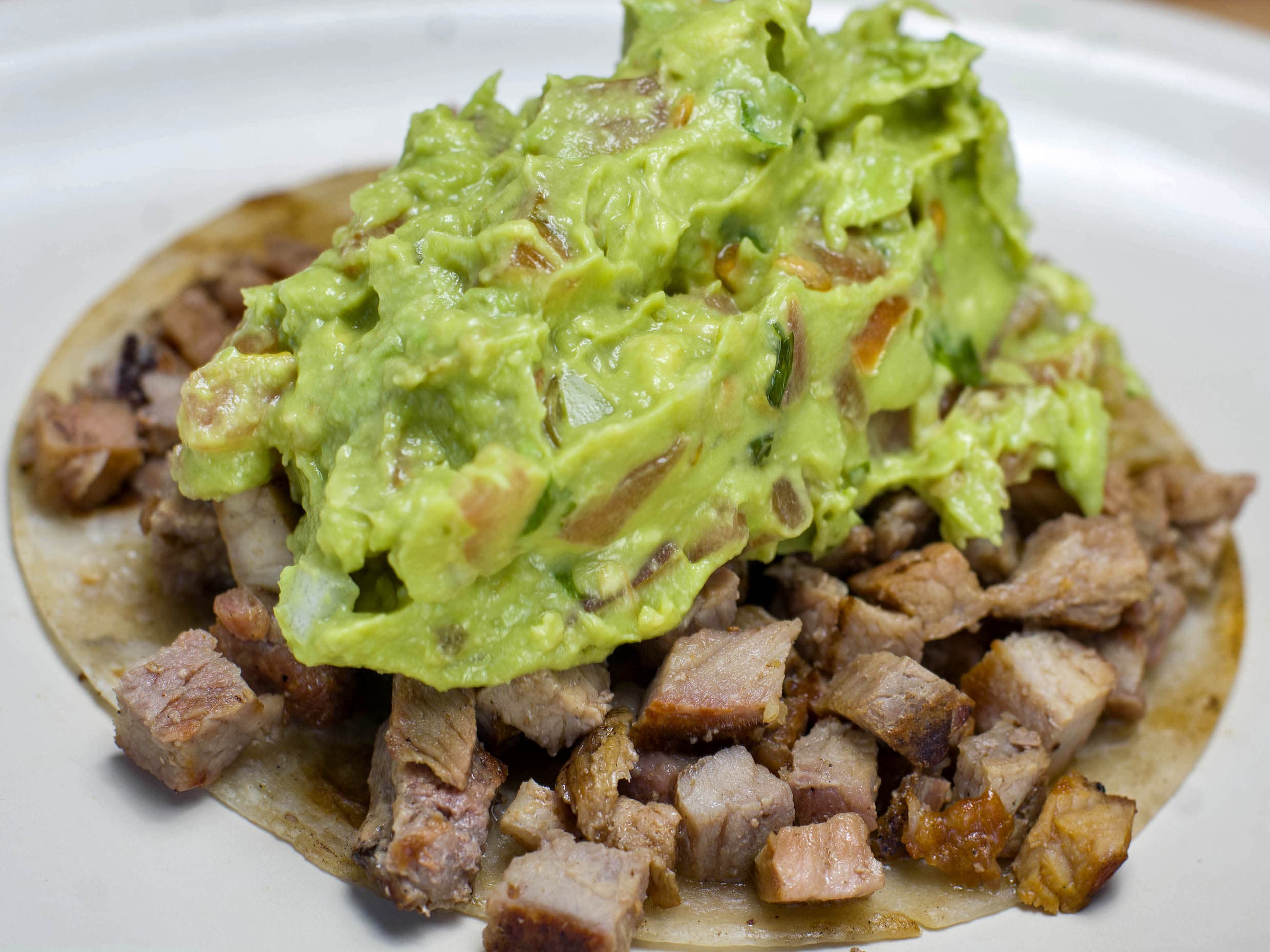 Taco en maíz de carne asada