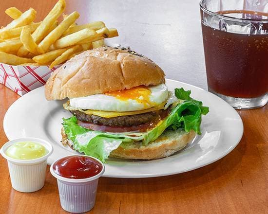 Combo Hamburguesa de Huevo Frito 🍔🥤🍟