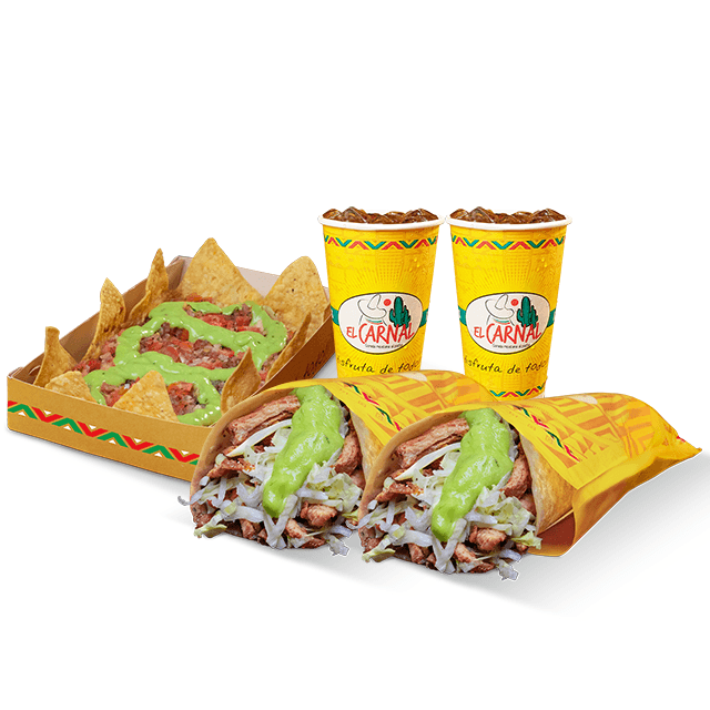 Combo- 2 Burritos Tradicionales y Nachos (Pareja)