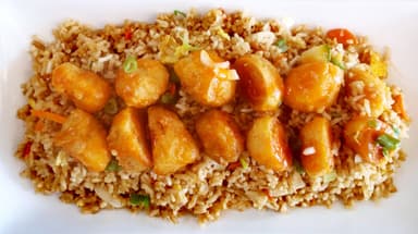 Chaofan-Yakimeshi con doble Pollo Agridulce