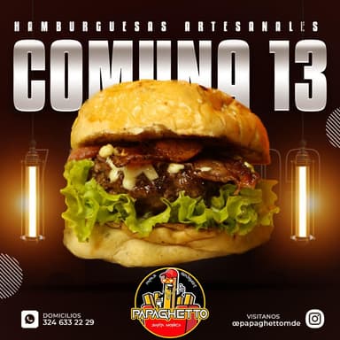 Hamburguesa Comuna 13 (Incluye Papas)