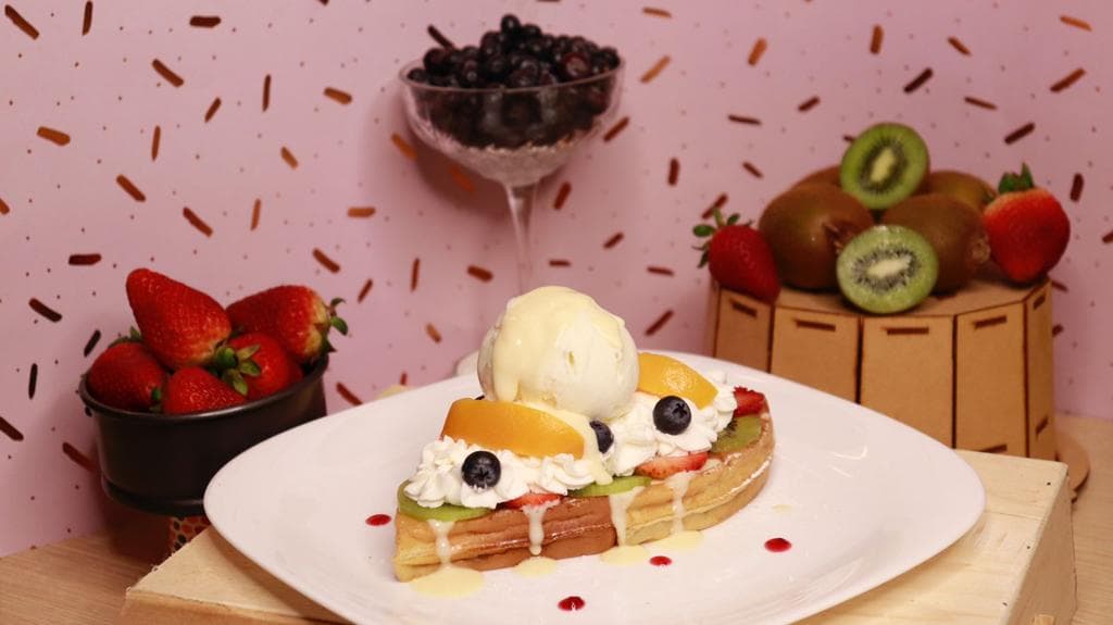 waffle de frutas