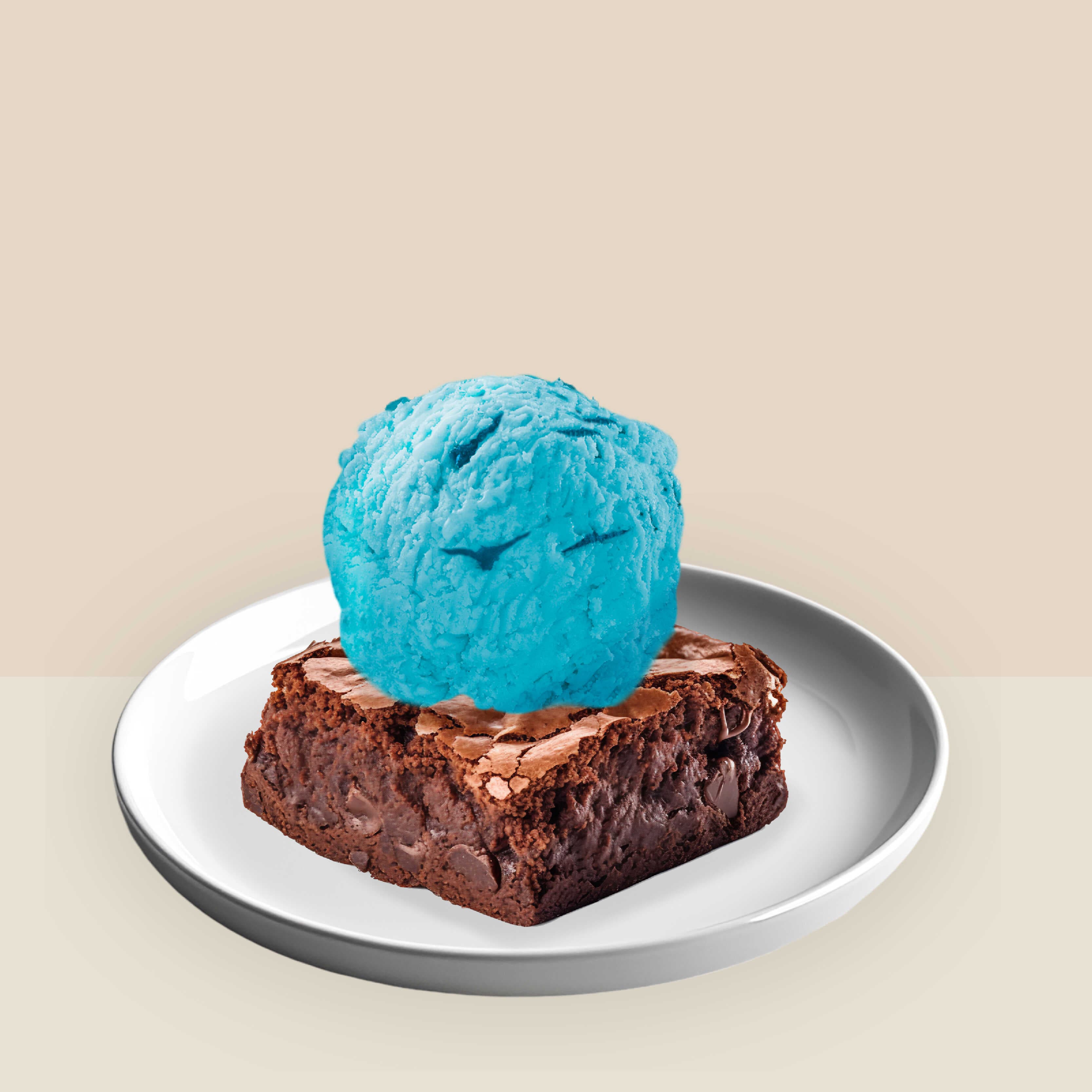 Brownie con Helado de Chicle