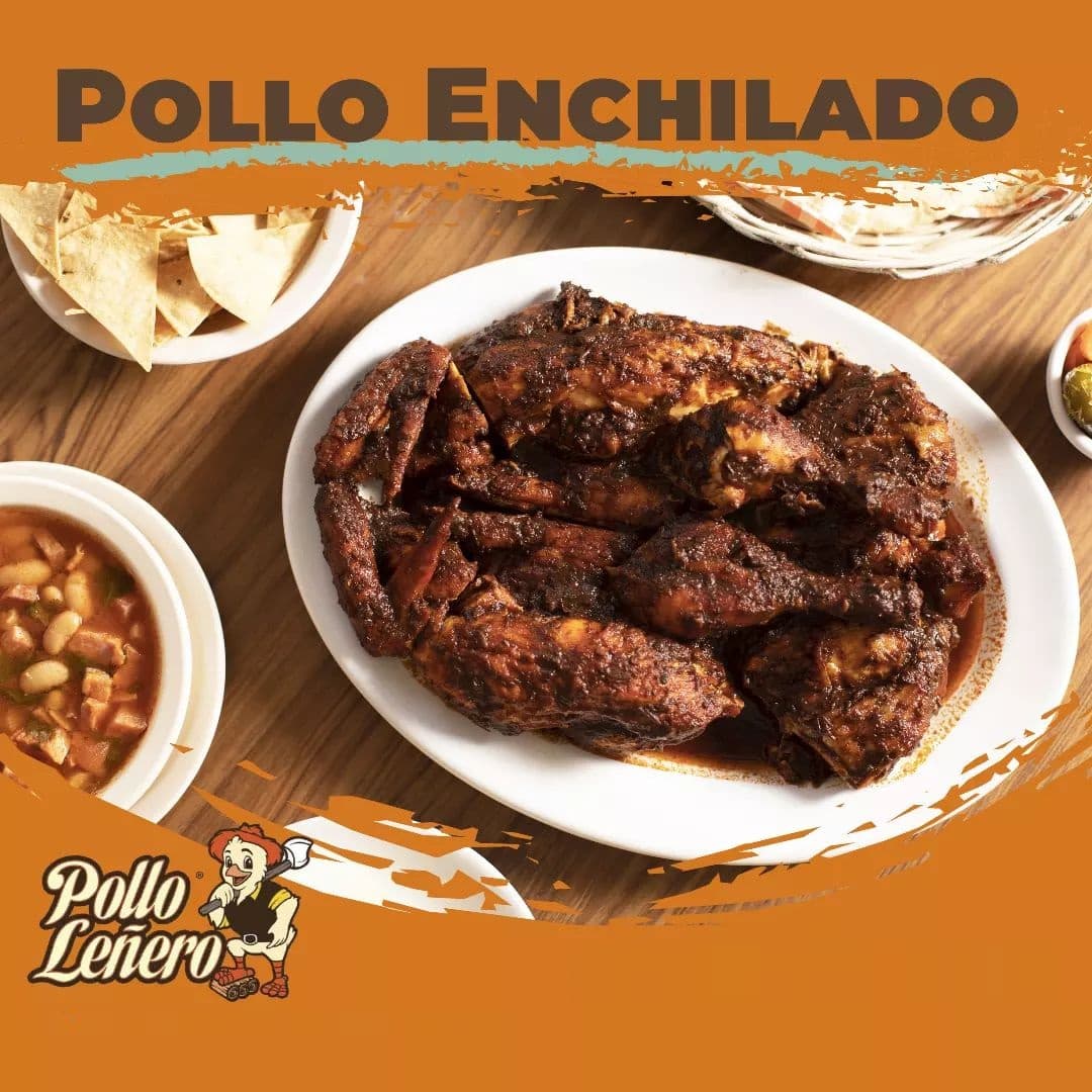 Medio Pollo Asado a la Leña Enchilado 4 pzas