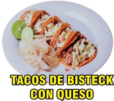 Tacos de Bistec con Queso
