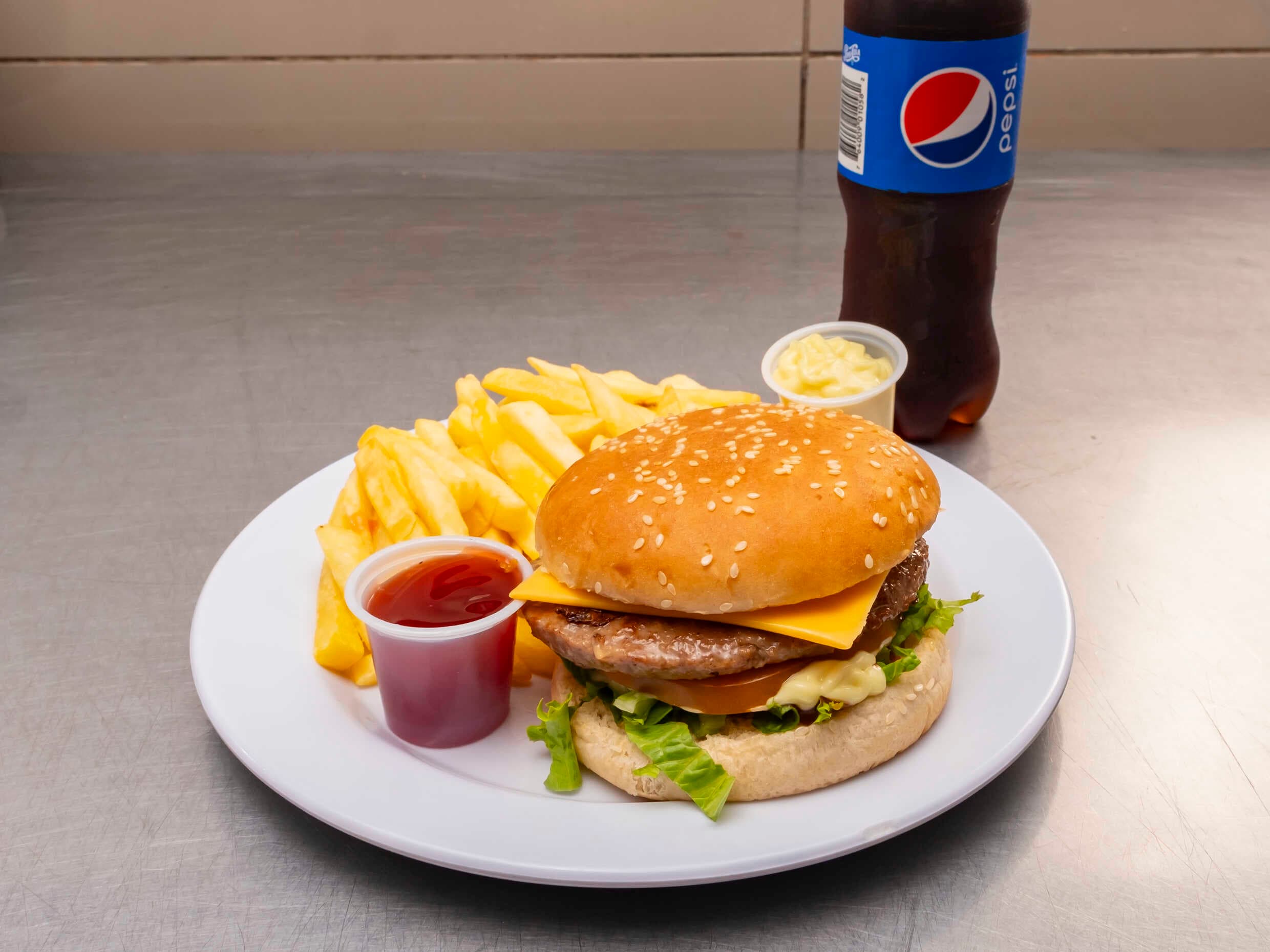 Combo Hamburguesa Con Queso