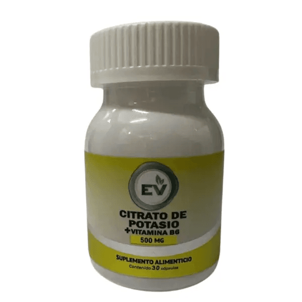Citrato de Potasio, Vitamina B6 153.13/822mg con 30 Cápsulas