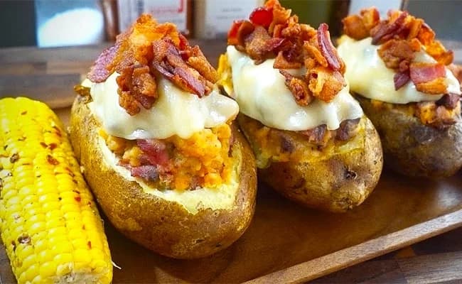 Papa Asada con Carne