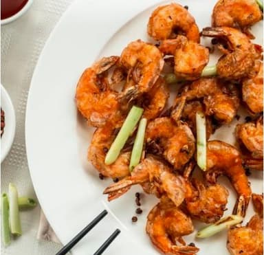 Camarones Fritos con Pimienta y Sal China