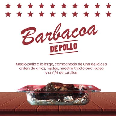 Barbacoa de Pollo 1/2 Pollo a lo Largo
