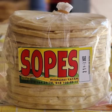 Paquete de Sopes para preparar