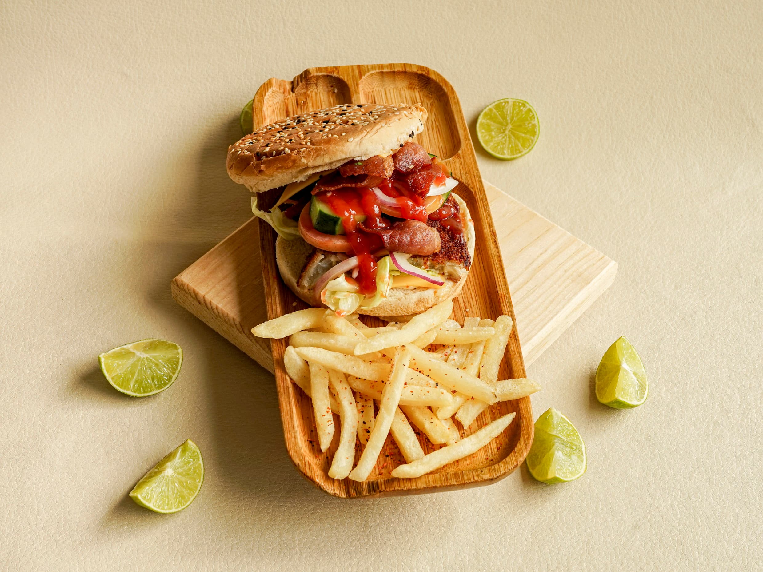 Combo Hamburguesa de Pescado con Papas