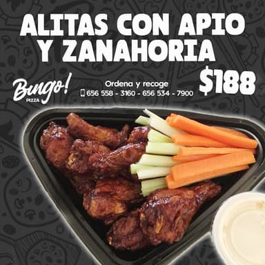 Alitas con Apio y Zanahoria