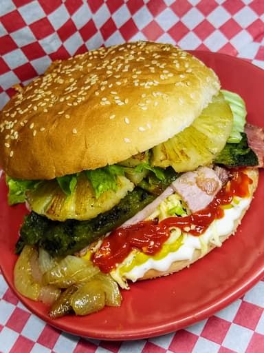 Hamburguesa Hawaiana Doble con Tocino