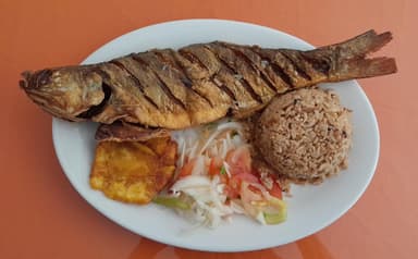 Comida con Pescados de Mar de Temporada Fritos