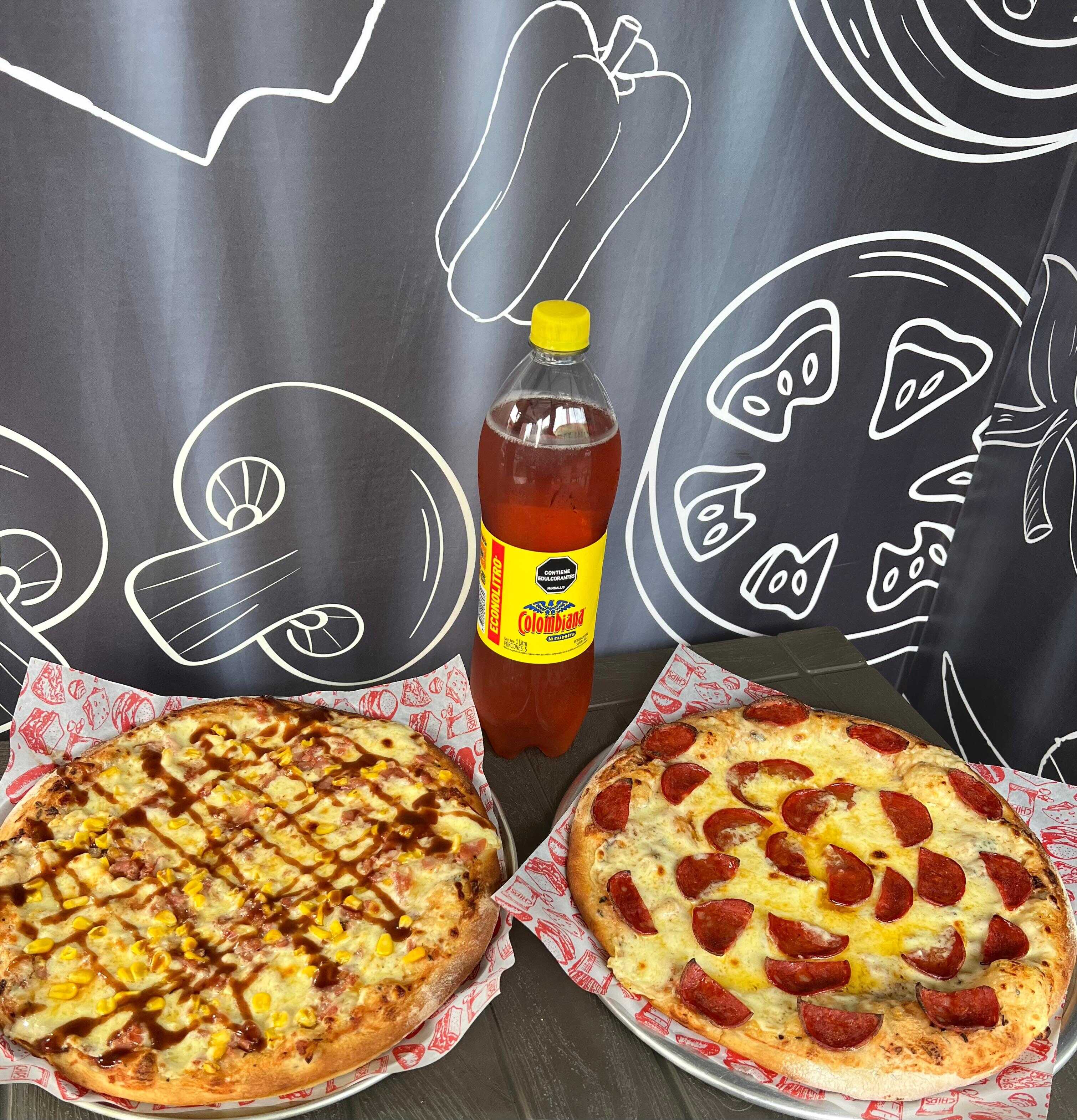 2x1 Pizza Mediana + Gaseosa 1 Lt (6 Porciones C/u)