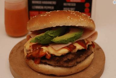 Hamburguesa con Res y Trompo