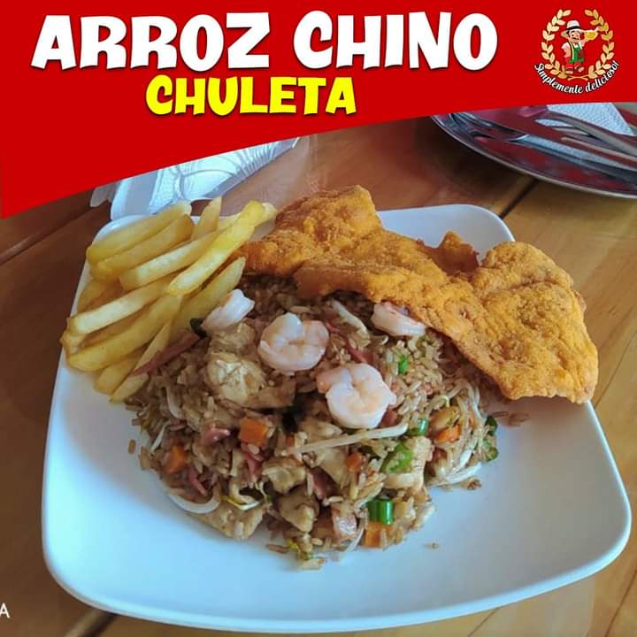 Combo Personal Arroz Chino, Chuleta, Papas,Gaseosa