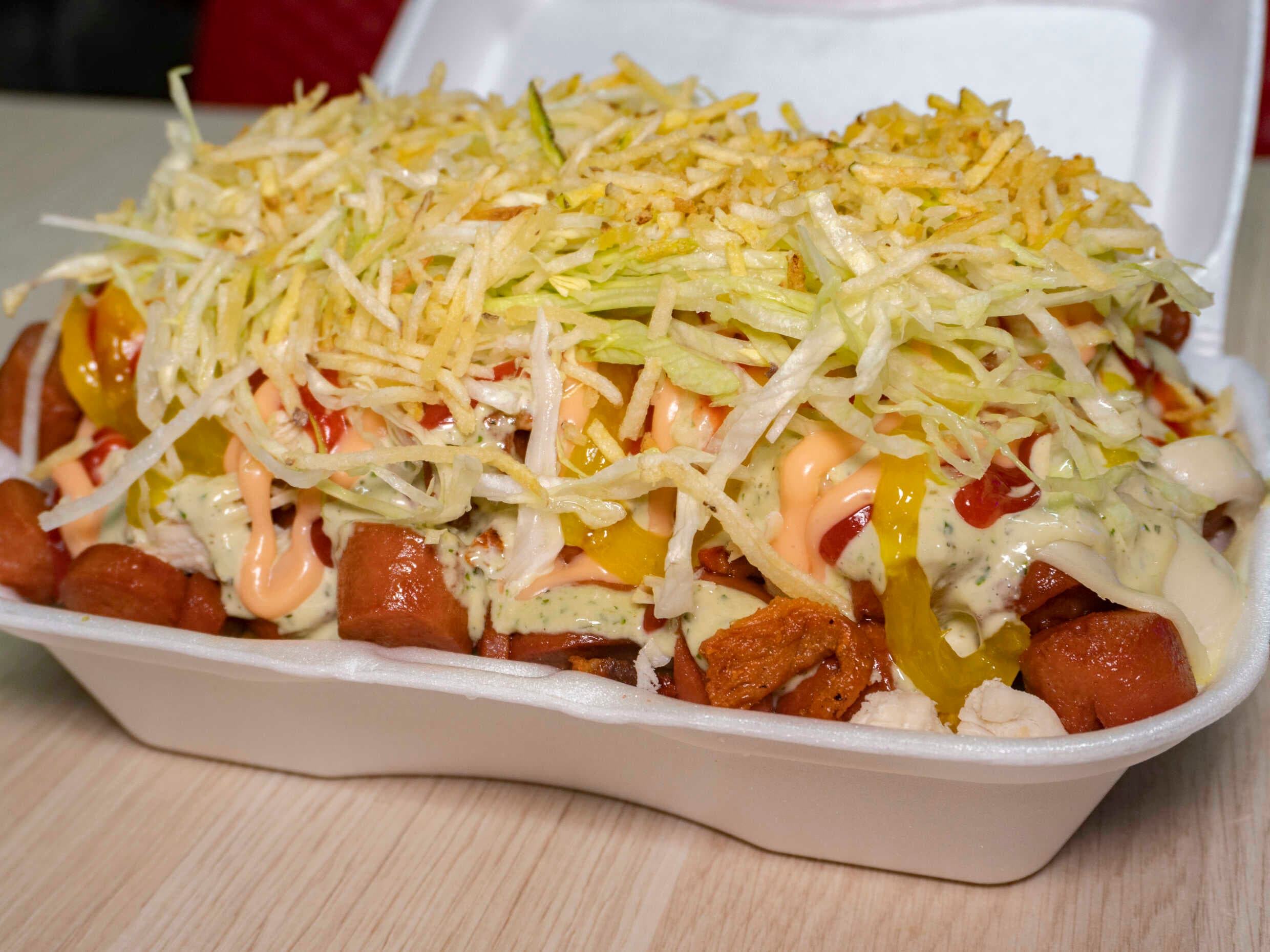 Super Salchipapa del Rancho con Gaseosa