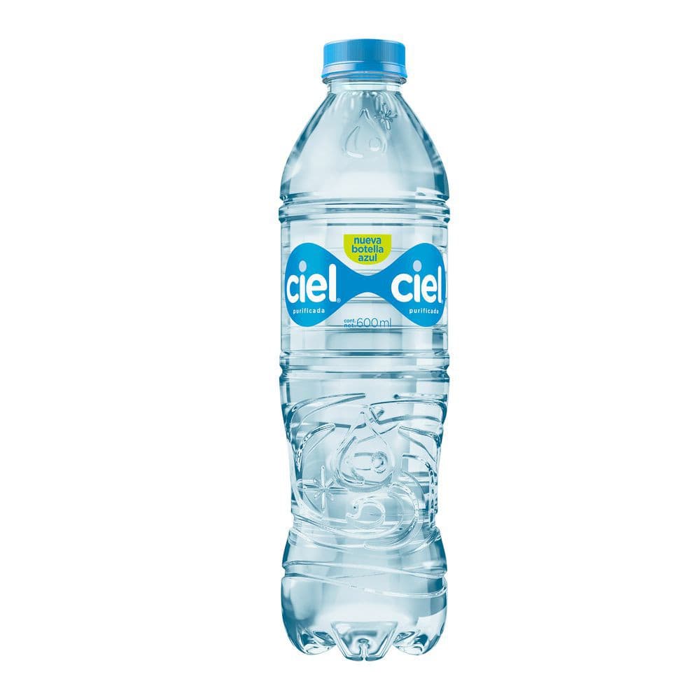 Botella con Agua 600 mililitros.