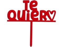 Cake Topper Mini Modelo "Te Quiero" Rojo