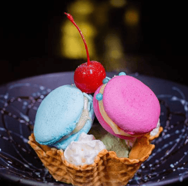 Macarrones con Helado de Pistache