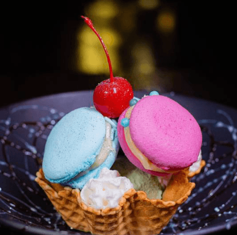 Macarrones con Helado de Pistache