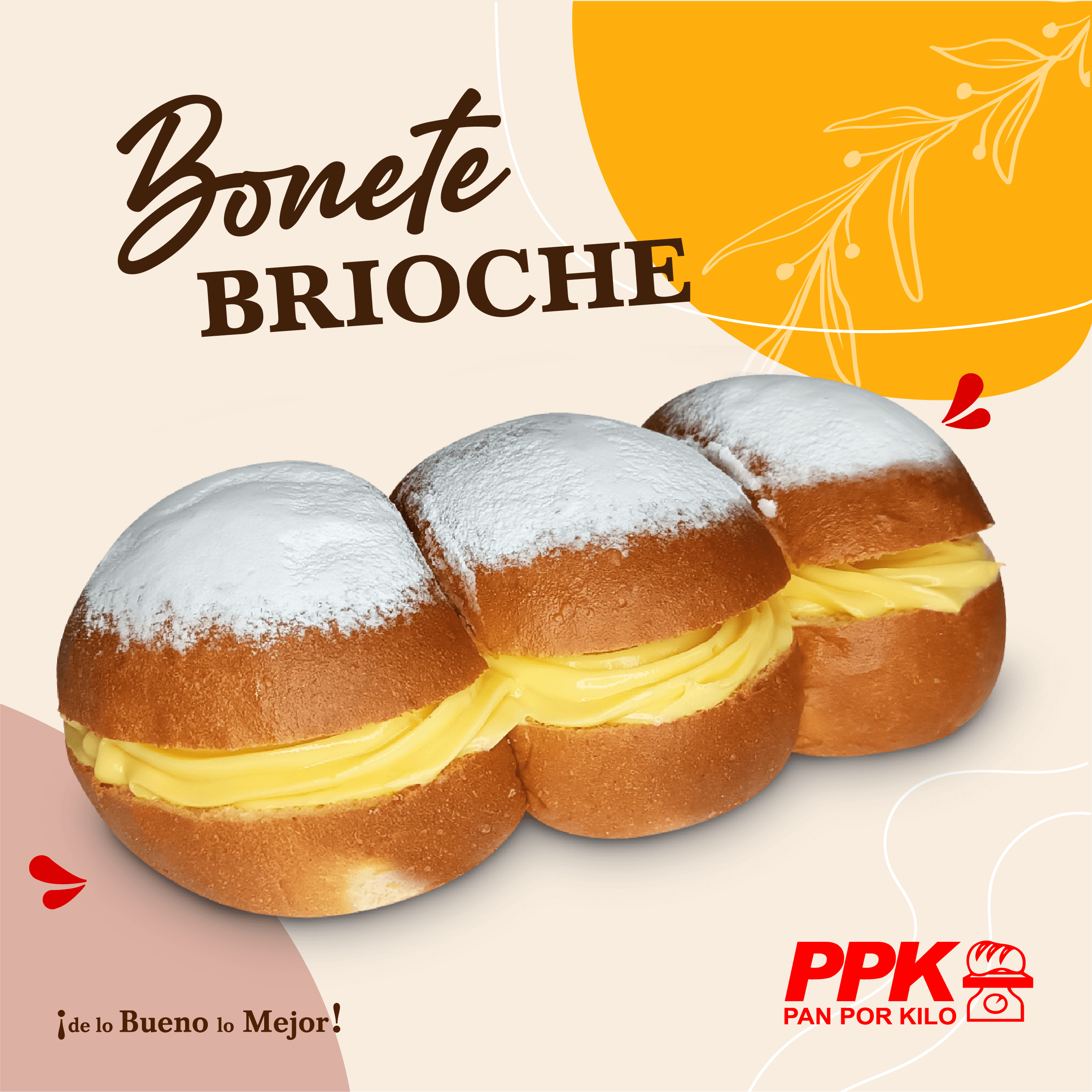 Bonete de Brioch con Crema Pastelera
