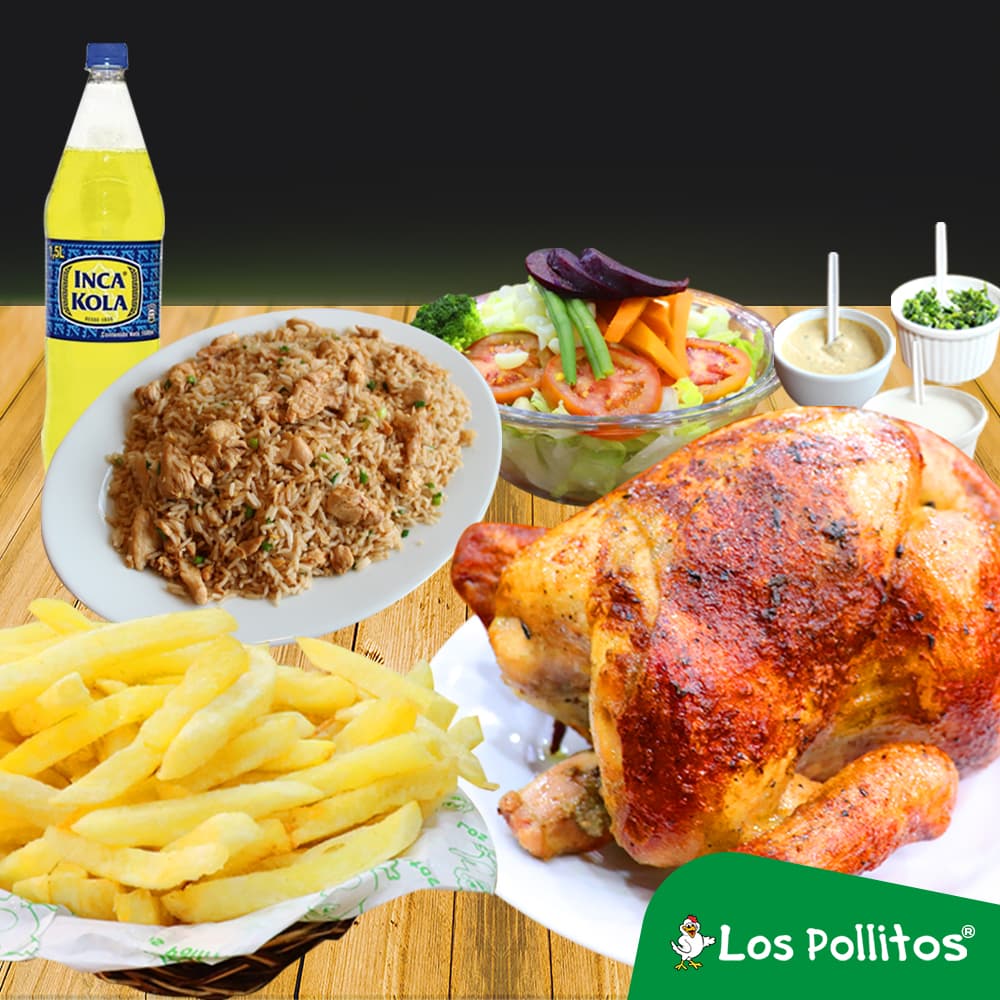 1 Pollo Chaufero con Papas Fritas y Gaseosa 1.5 L