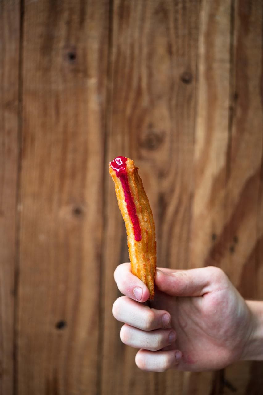 Churros Rellenos de Frutos Rojos