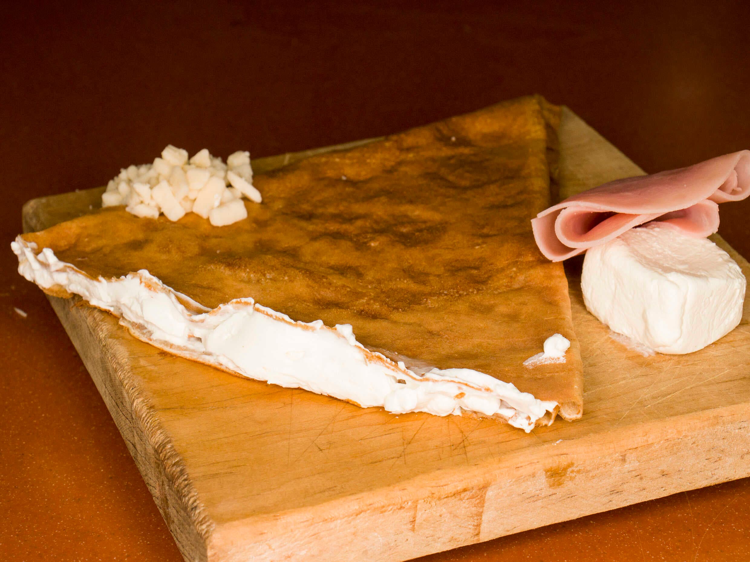 Crepa de Manchego, Philadelphia y Jamón