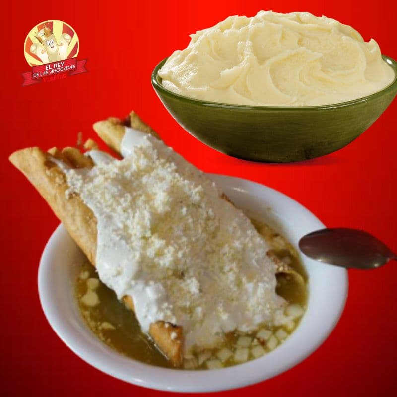 1 Flauta de Queso + 1 Flauta de Carne + 1 Frijol