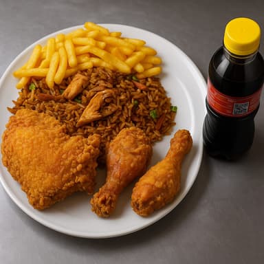 Arroz Cantonés + Pollo Frito+ Papas + Refresco