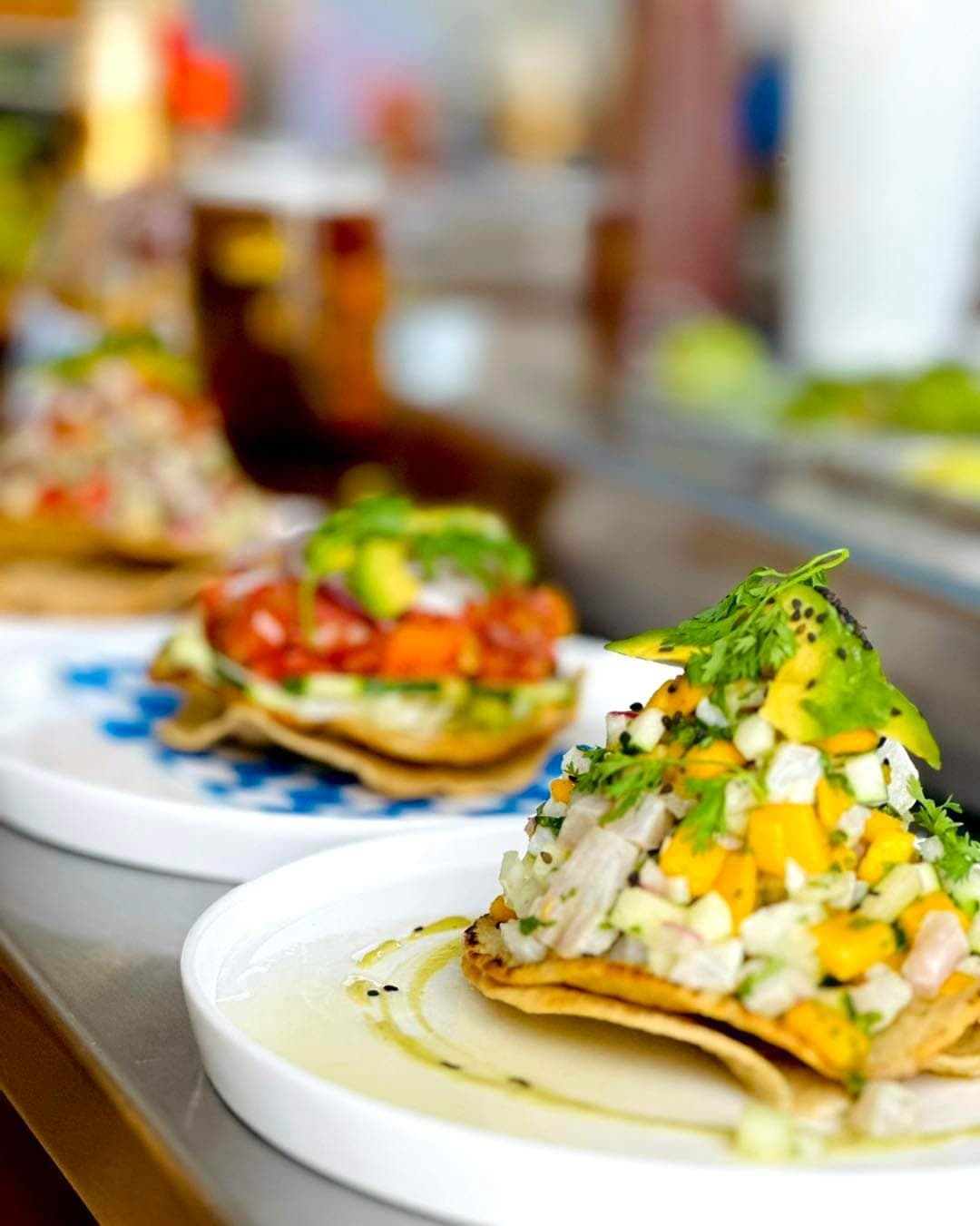 Tostada de Ceviche Agridulce.