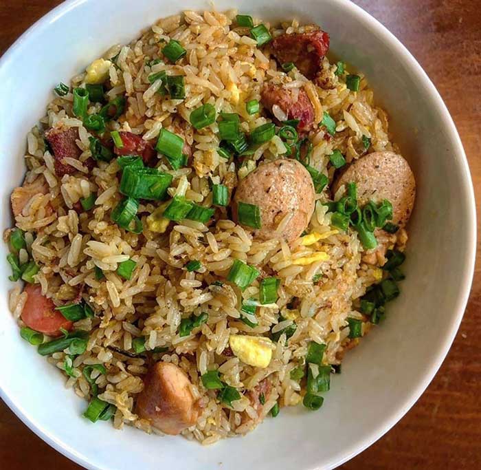 Arroz Chaufa con Chorizo
