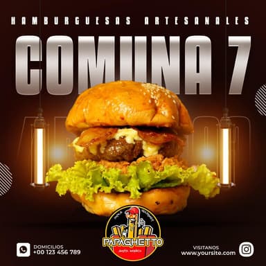 Hamburguesa Comuna 7 (Incluye Papas)