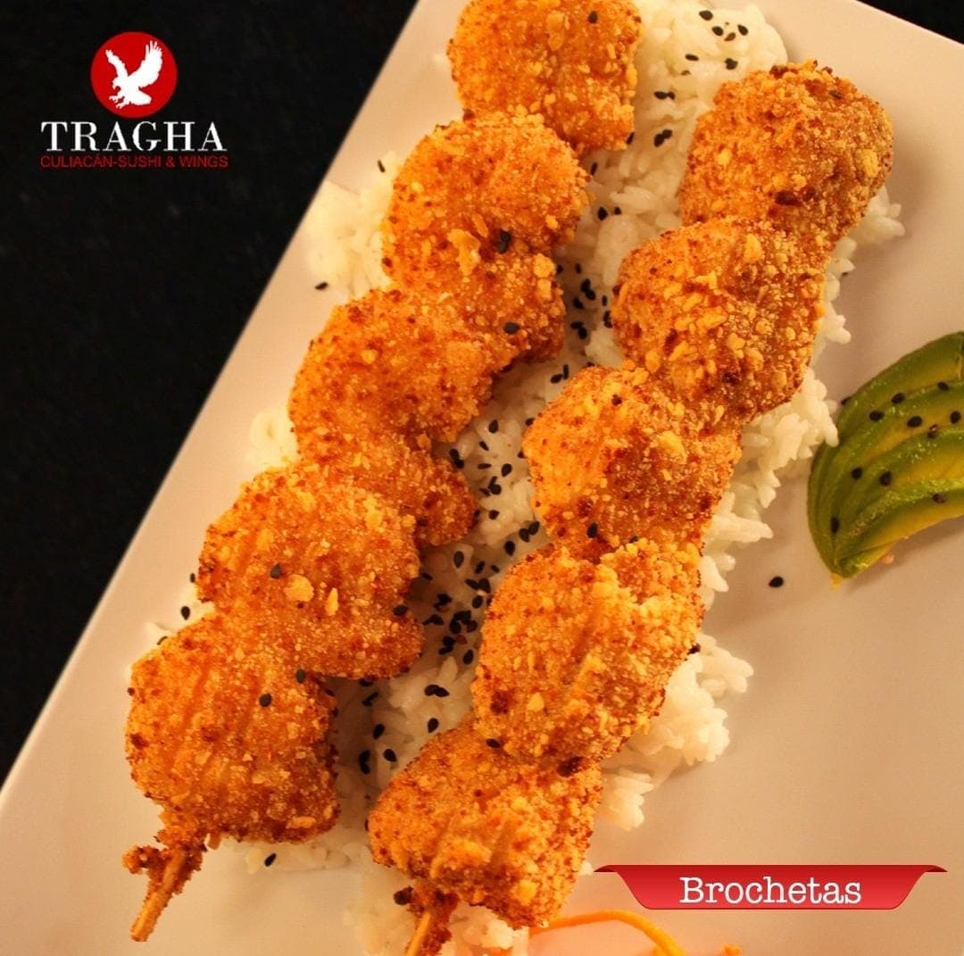 Brochetas Empanizadas de Camarón
