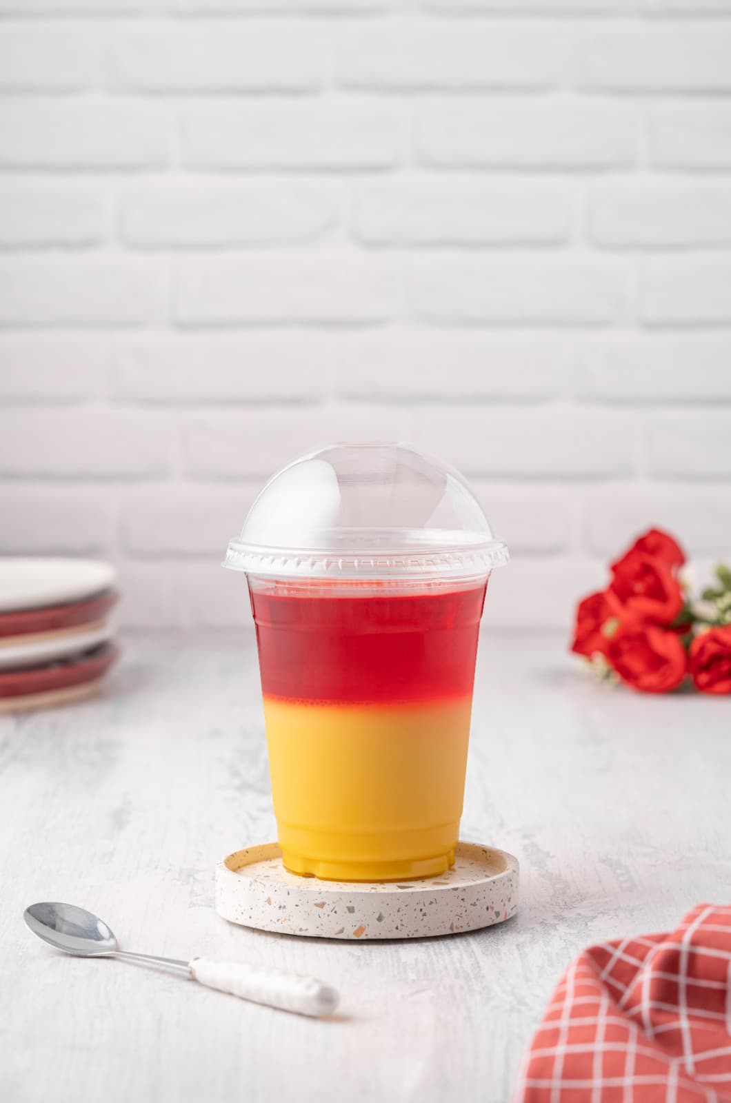 Gelatina con Flan en Vaso