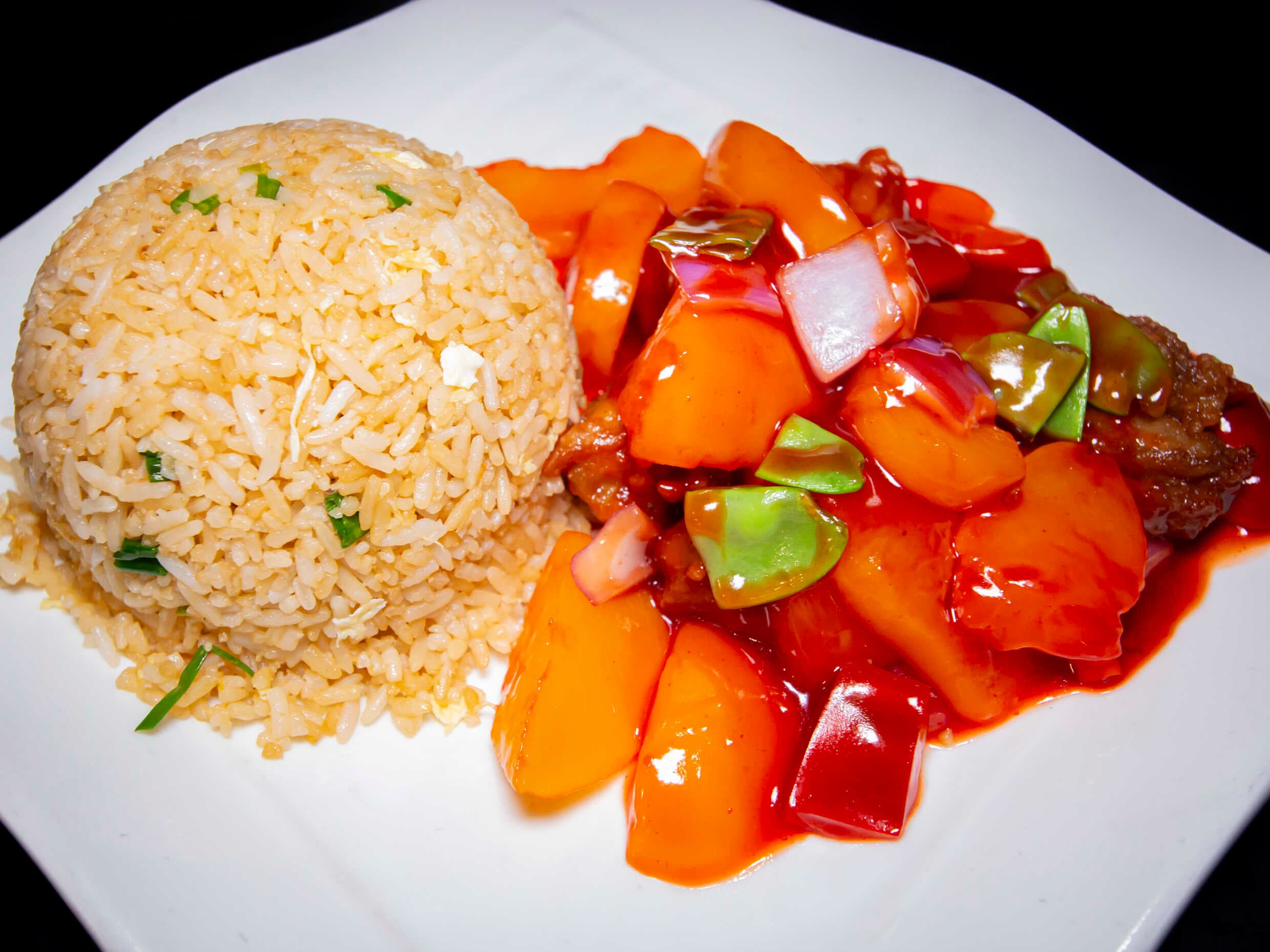 Pollo en Trozos con Durazno.